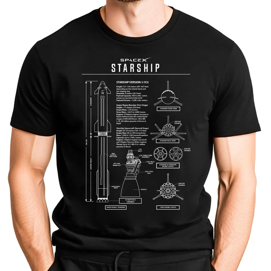 New Starship Schematic T-Shirt