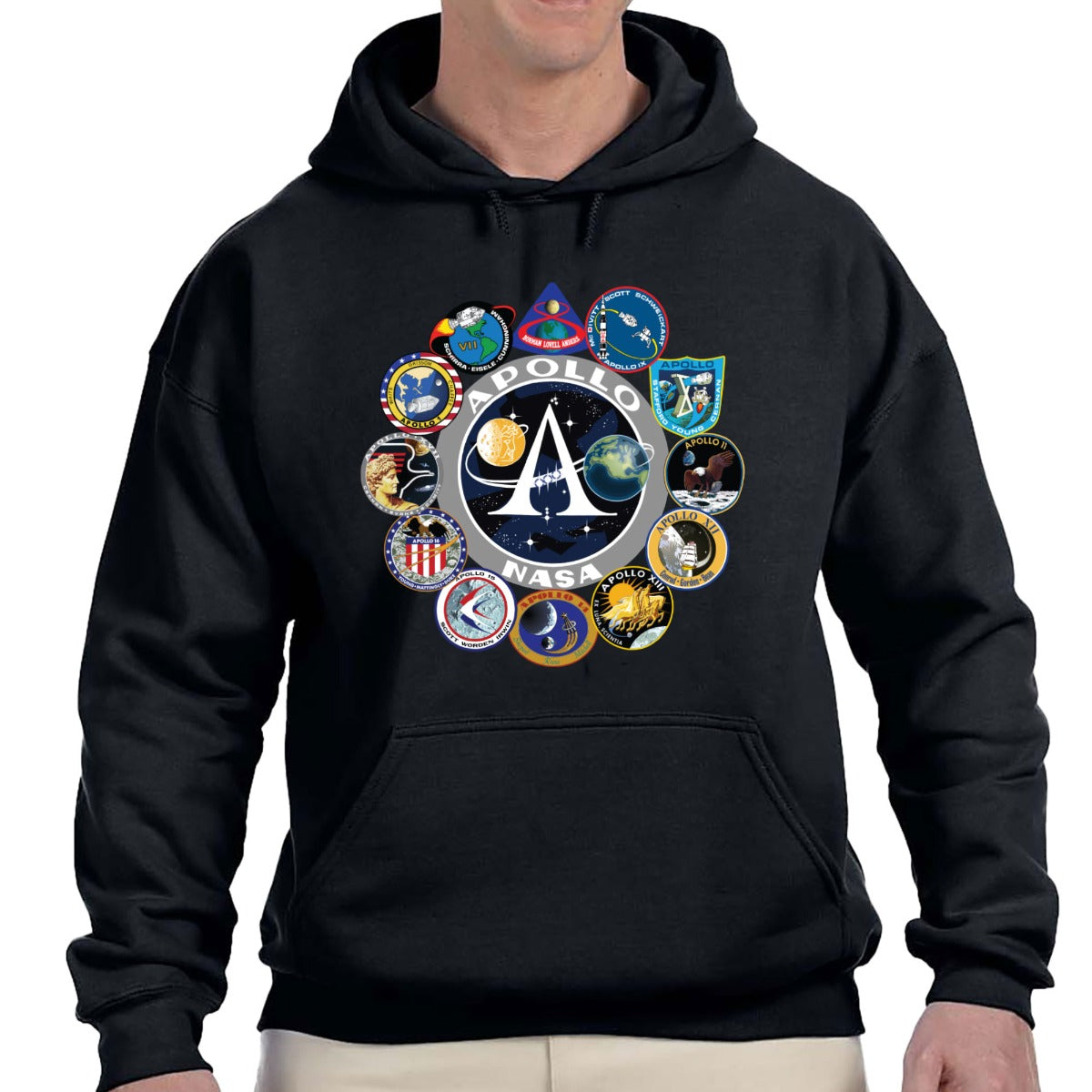 NASA Apollo Mission Logos Pullover Adult Hoodie