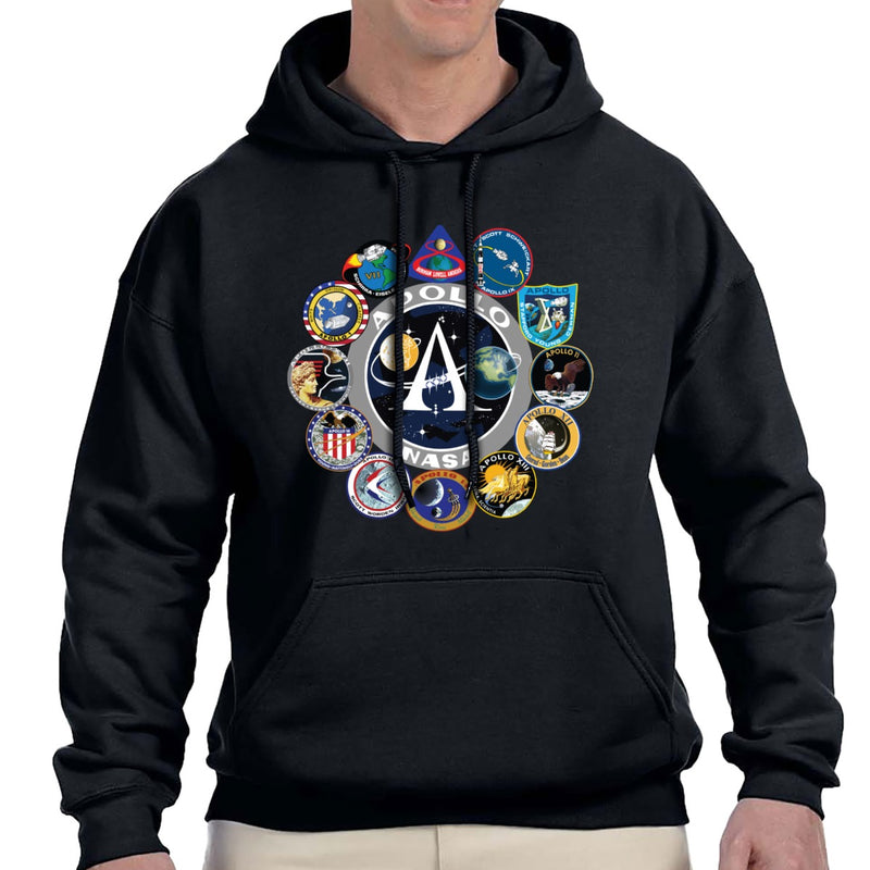 NASA Apollo Mission Logos Pullover Adult Hoodie
