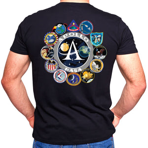 NASA Apollo Mission Logos Double Sided Adult T-Shirt