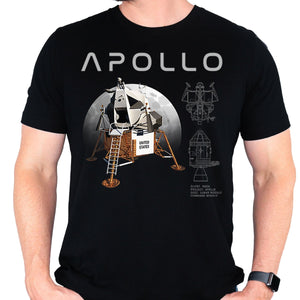 Nasa Apollo Lunar Module and Lander Design T-Shirt