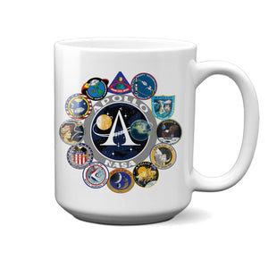 NASA Apollo Missions Logos 15oz Mug