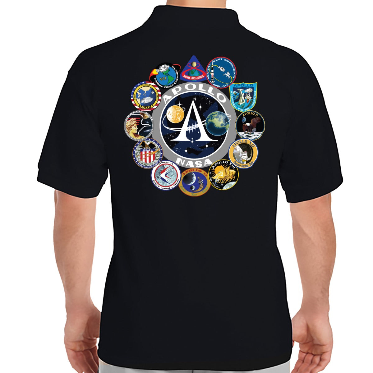 NASA Apollo Mission Logos Double Sided Polo