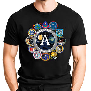 NASA Apollo Mission Logos Adult T-Shirt