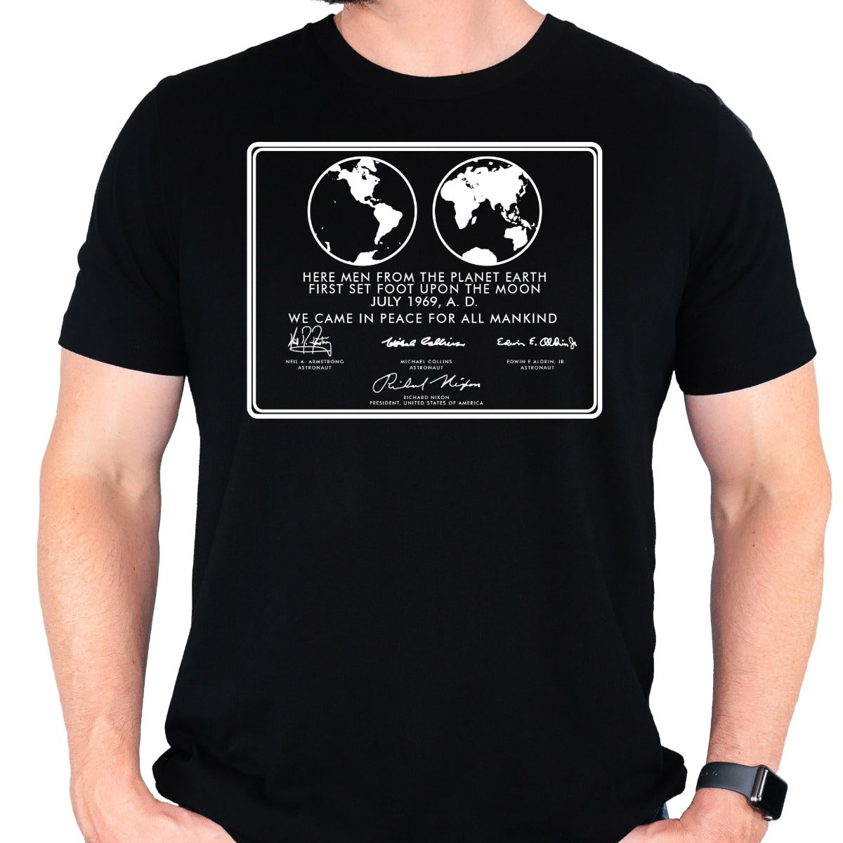 NASA Apollo 11 Moon Landing Plaque Shirt