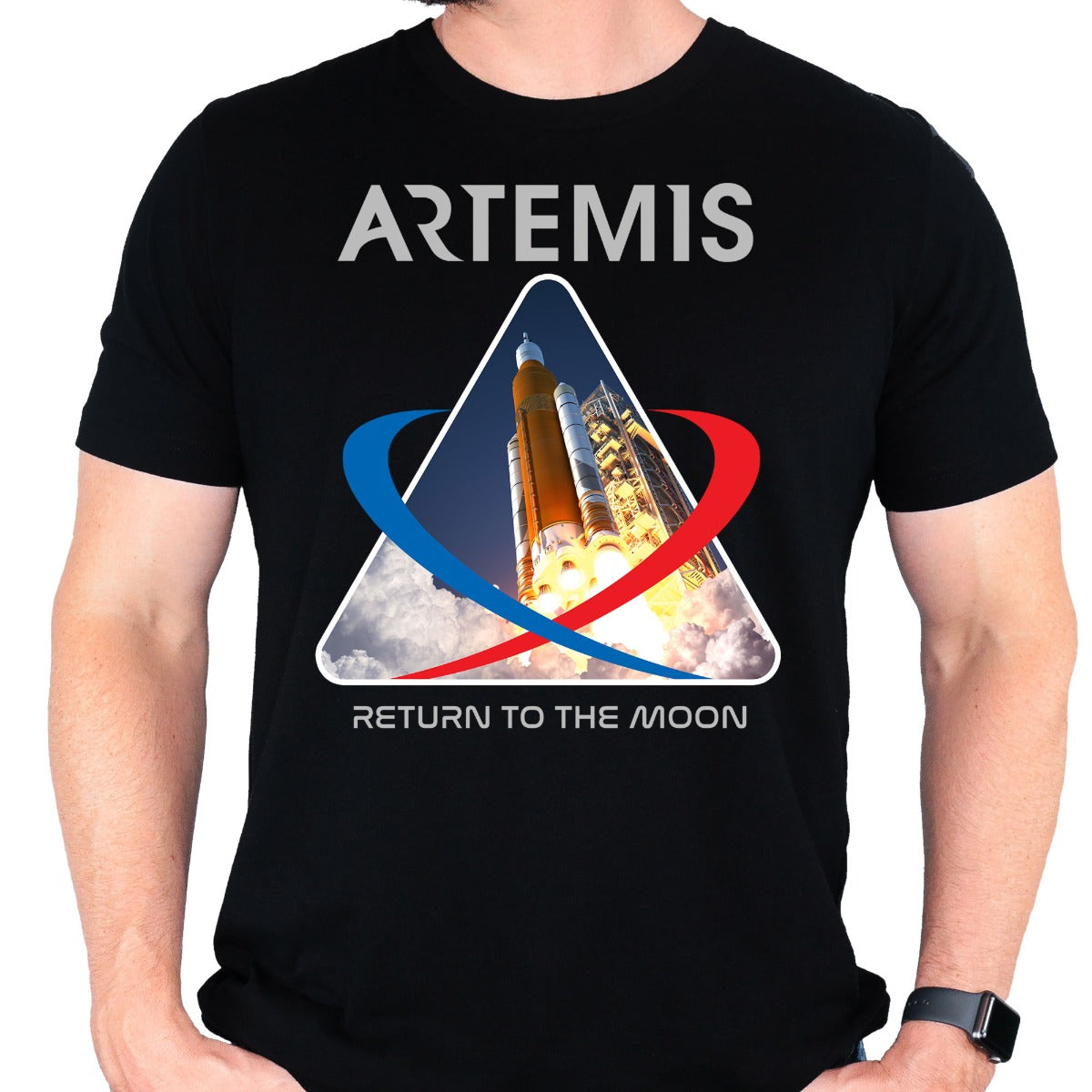 NASA Artemis 1 Launch Adult Black Shirt
