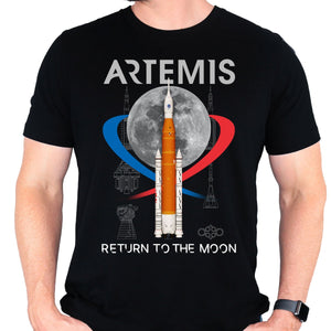 NASA Artemis Return To The Moon Schematic Adult Shirt