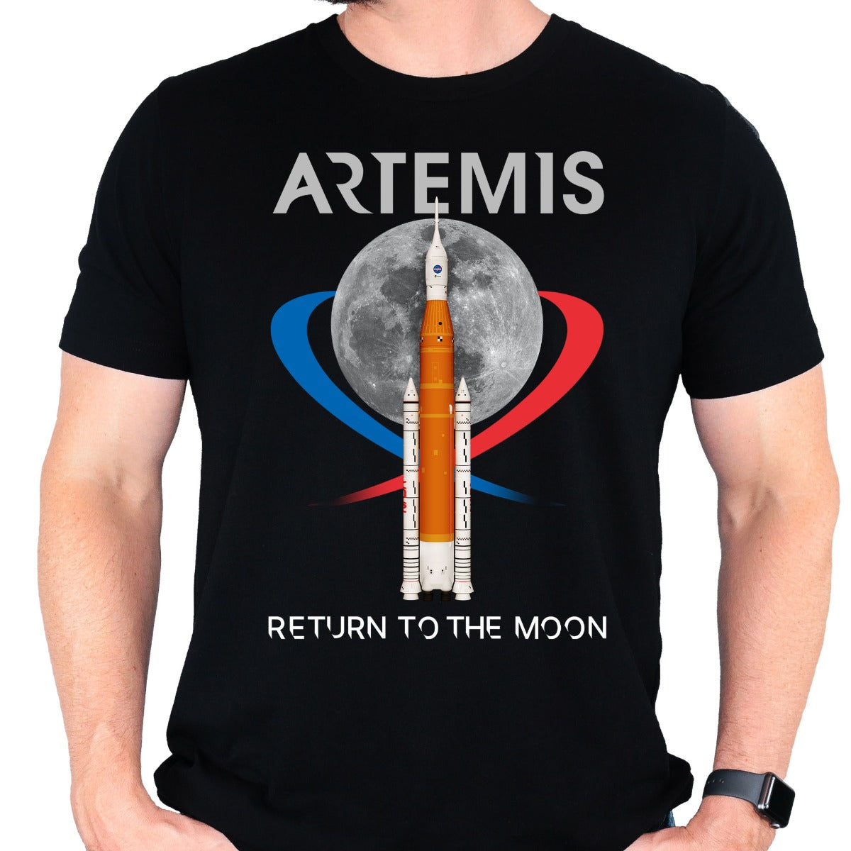 NASA Artemis Return To The Moon Adult Black Shirt