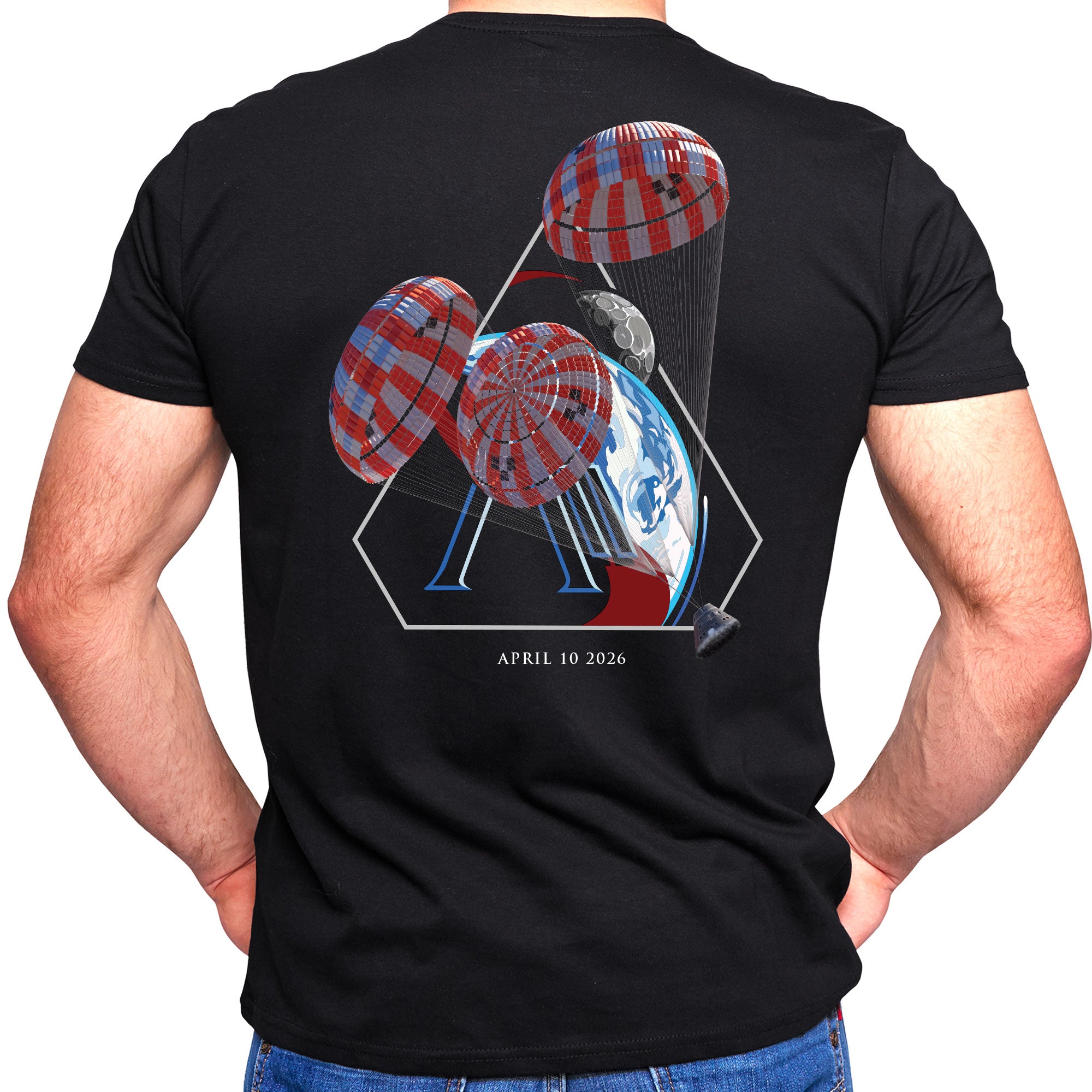Artemis 2 Rocket Launch and Return With Dates Adult T-Shirt