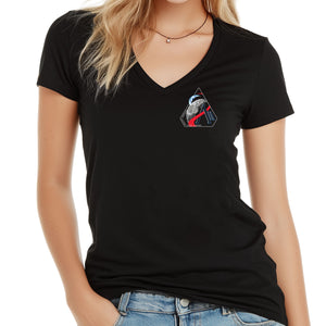 NASA Artemis 2 Bella Canvas Women's Relaxed Double Sided V-Neck Black Shirt