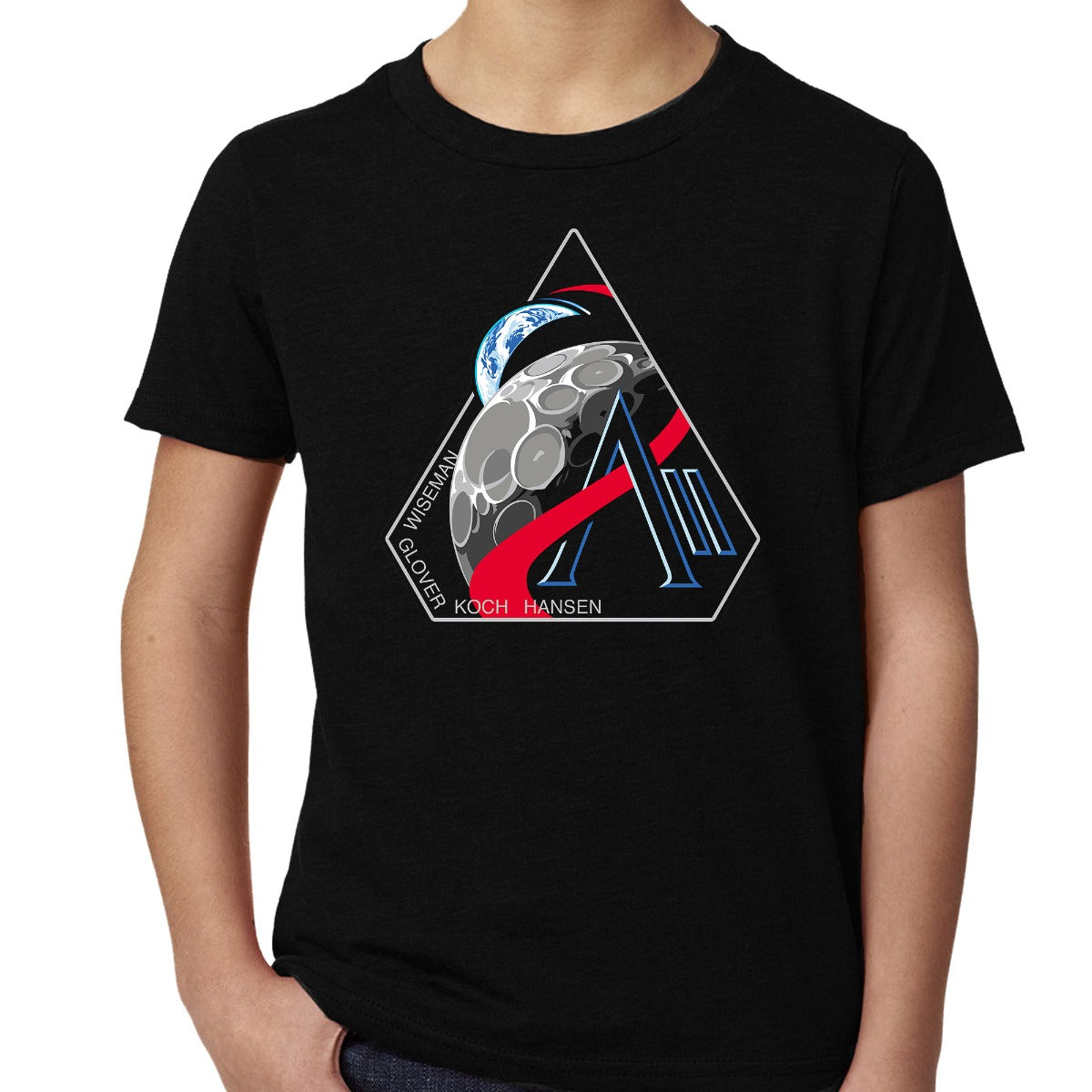 NASA Artemis 2 Mission Logo Youth Black Shirt
