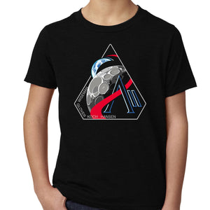 NASA Artemis 2 Mission Logo Youth Black Shirt