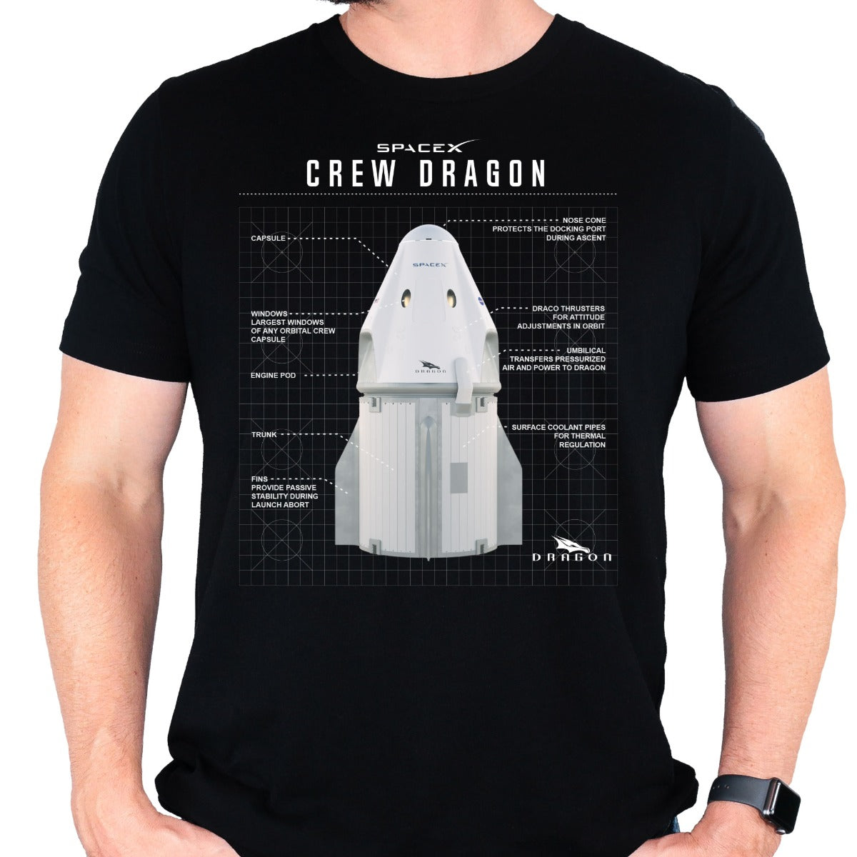 Crew Dragon Blueprint Design Shirt