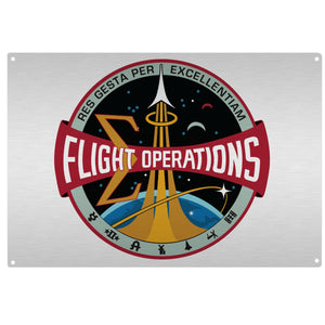 NASA Flight Operations - Current Era 5 x 7 Silver Aluminum Sign