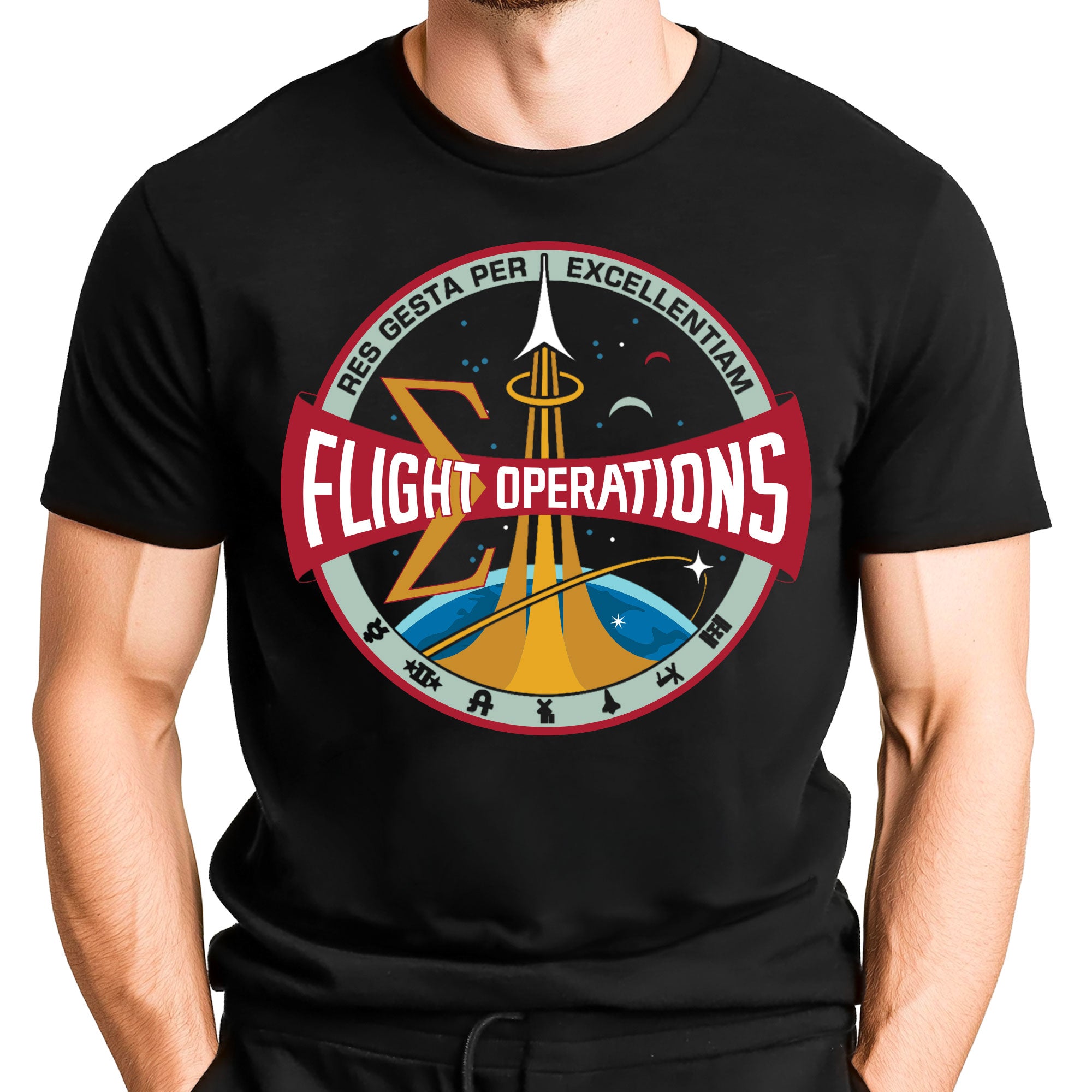 NASA Flight Operations Logo Current Era T-Shirt