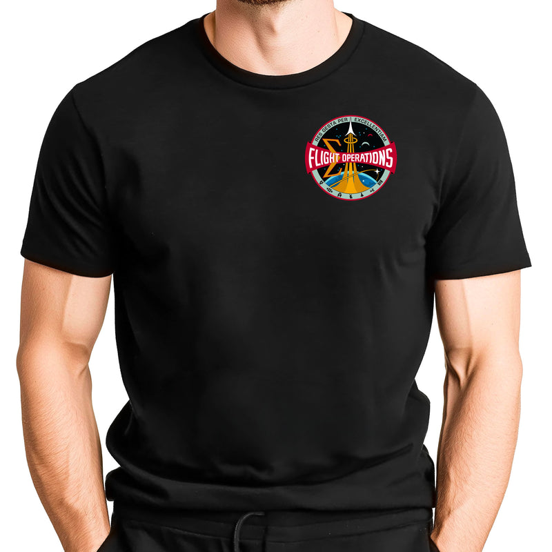 NASA Flight Operations Logo Current Era Double Sided T-Shirt