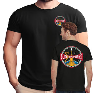 NASA Flight Operations Logo Current Era Double Sided T-Shirt