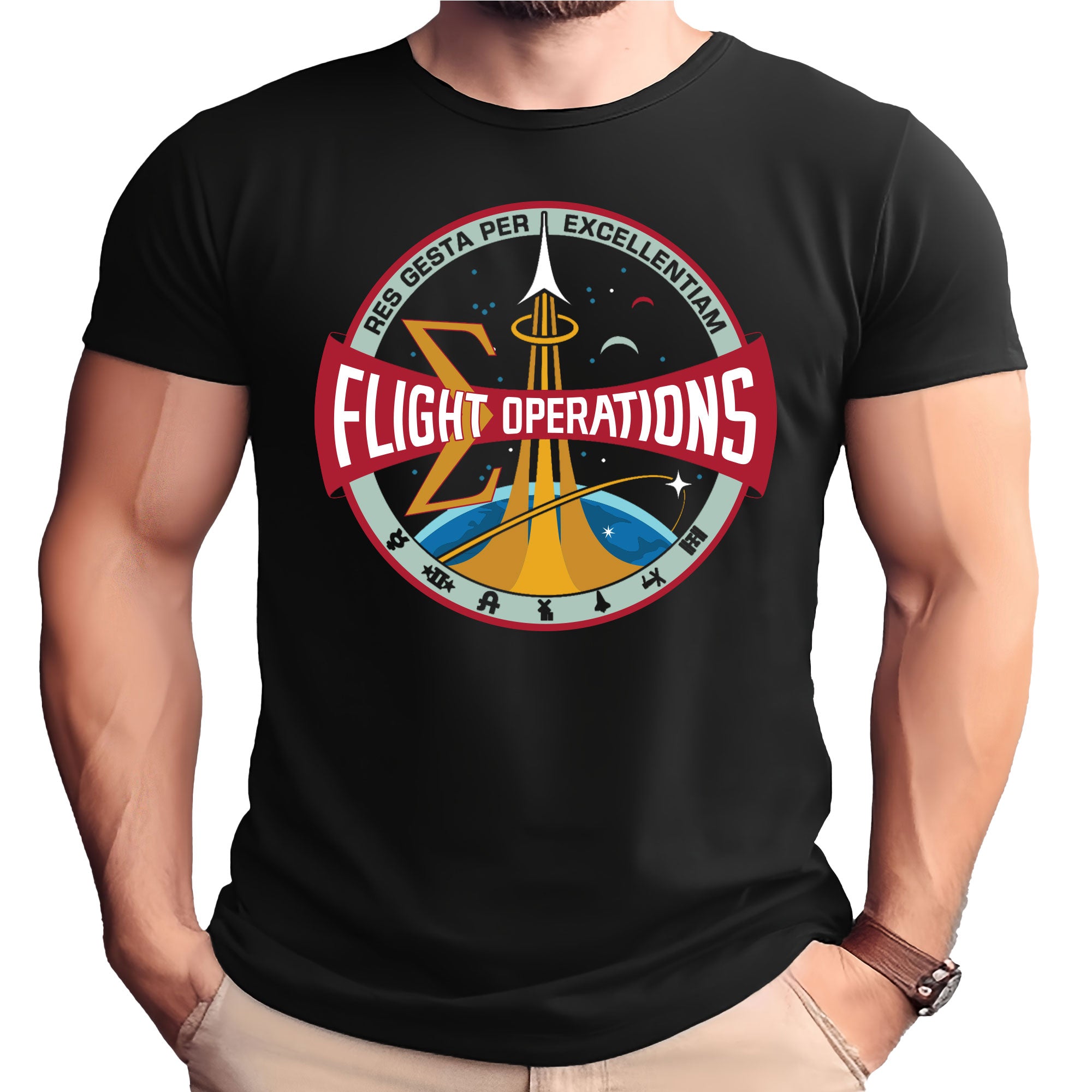 NASA Flight Operations Logo Current Era T-Shirt