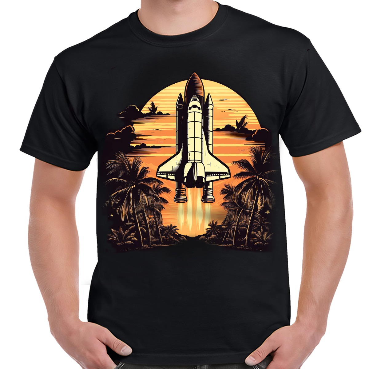 NASA Space Shuttle Tropical Blast Off Adult Shirt