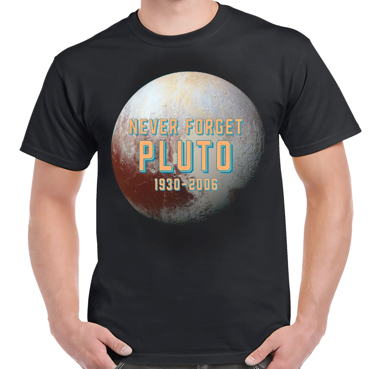 Pluto Never Forget 1930-2006 Planet Adult T-Shirt