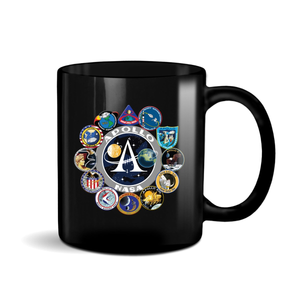 NASA Apollo Program Mission Logos 11oz Black UVDTF Mug