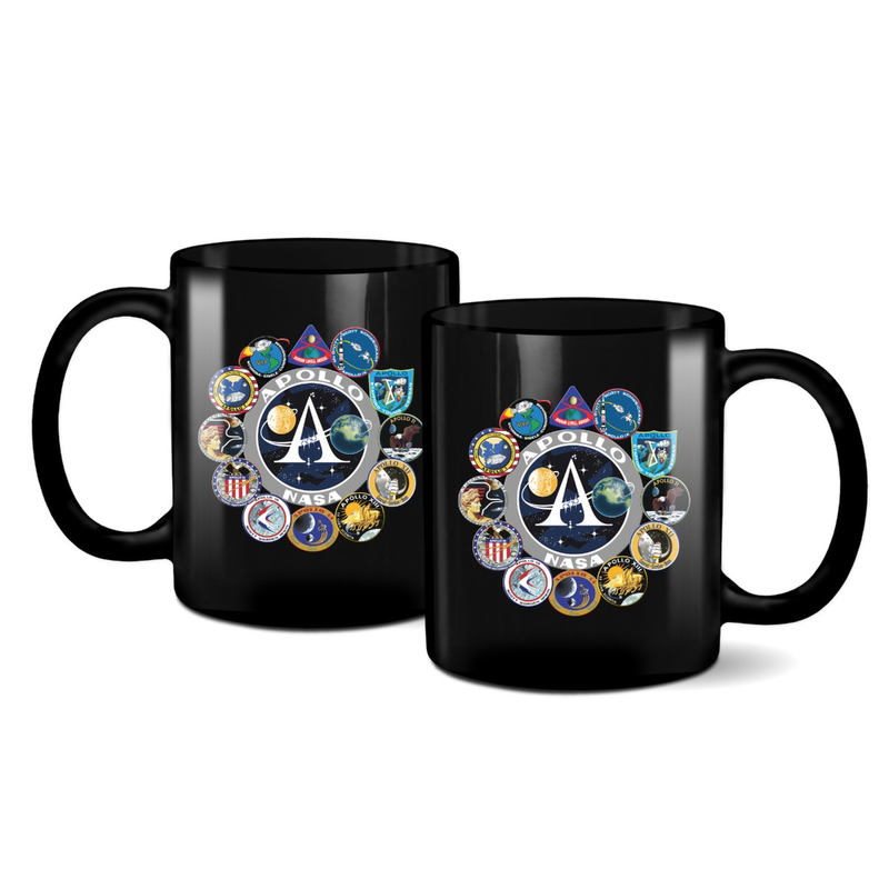 NASA Apollo Program Mission Logos 11oz Black UVDTF Mug