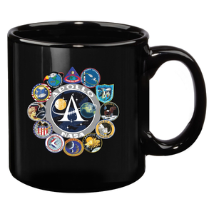 NASA Apollo Program Mission Logos 20oz Black UVDTF Mug