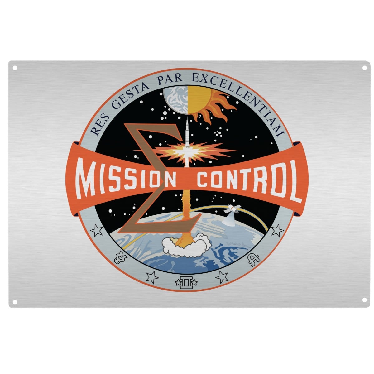 NASA Mission Control 5 x 7 Aluminum Sign