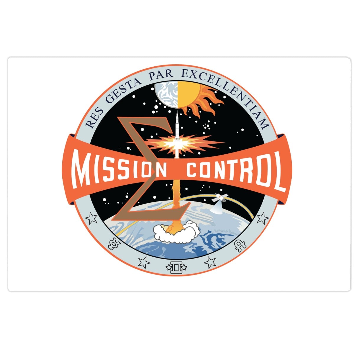 NASA Mission Control 5 x 7 White Aluminum Sign