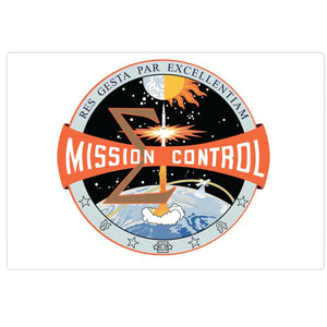 NASA Mission Control 5 x 7 White Aluminum Sign