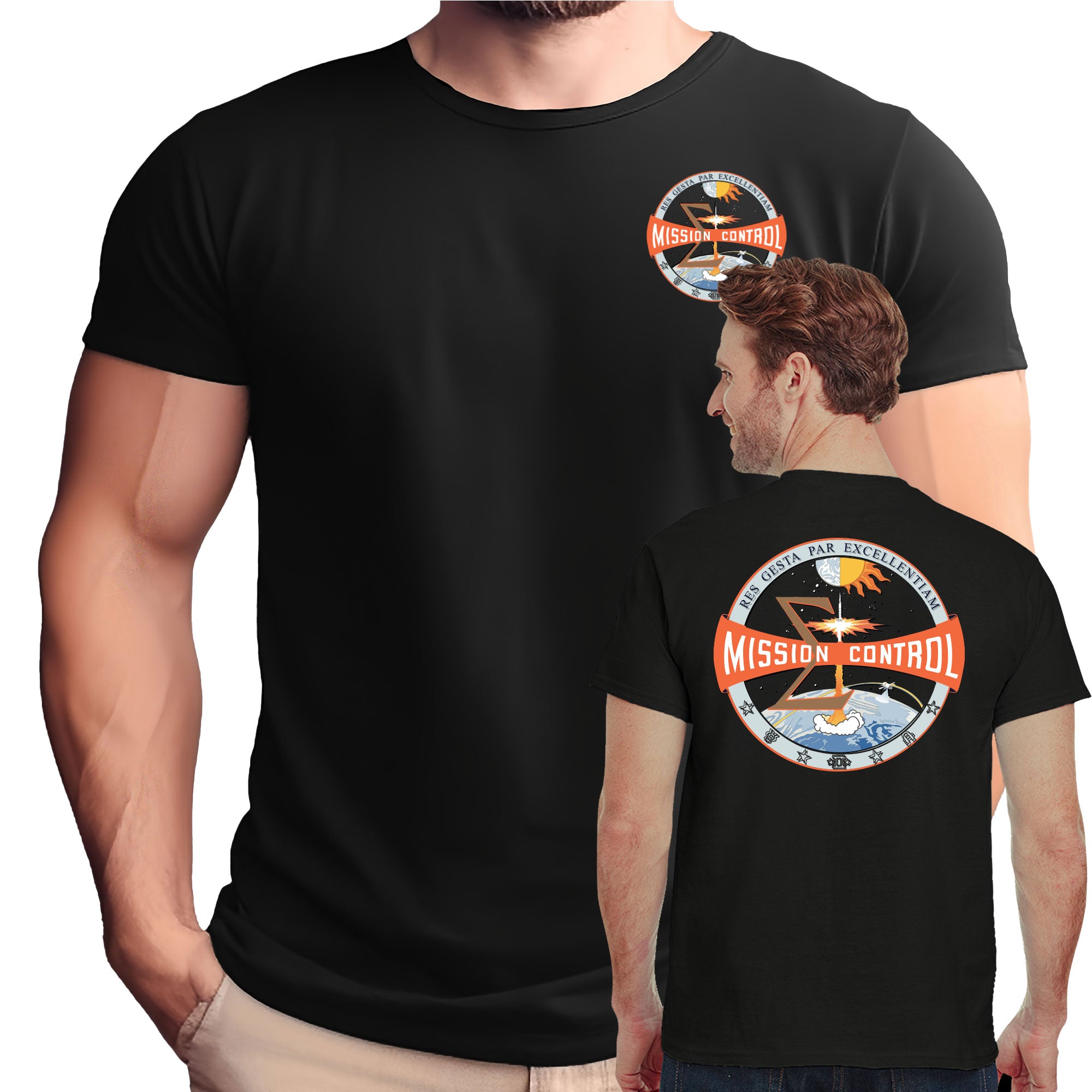 NASA Mission Control Logo Double Sided T-Shirt