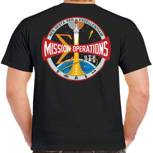 NASA Mission Operations Logo Shuttle Era Double Sided T-Shirt