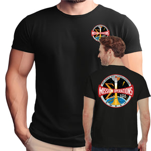 NASA Mission Operations Logo Shuttle Era Double Sided T-Shirt