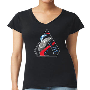 NASA Artemis 2 Mission Logo  Semi Fitted Women's V-Neck Shirt