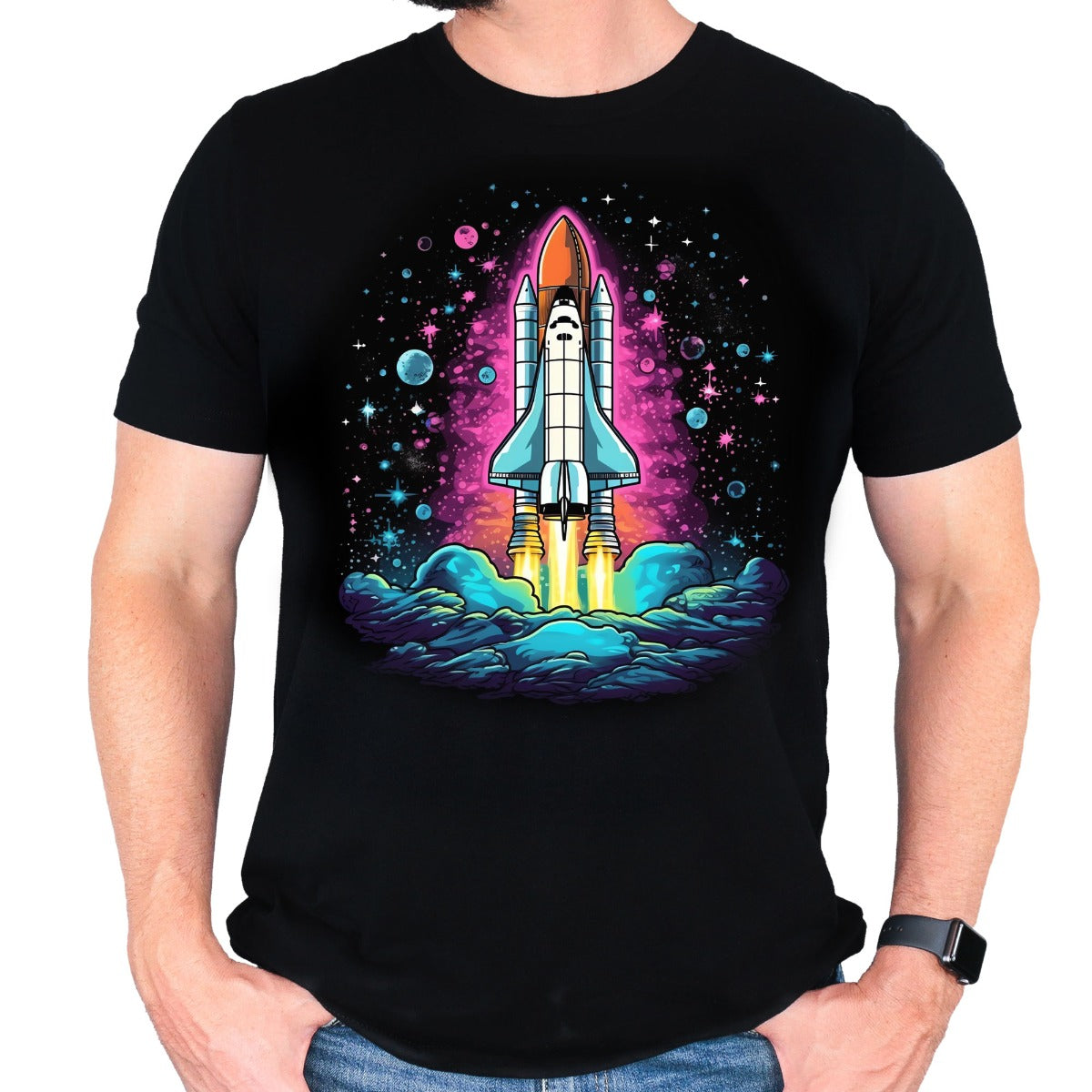 NASA Space Shuttle Color Blast Off Adult Shirt