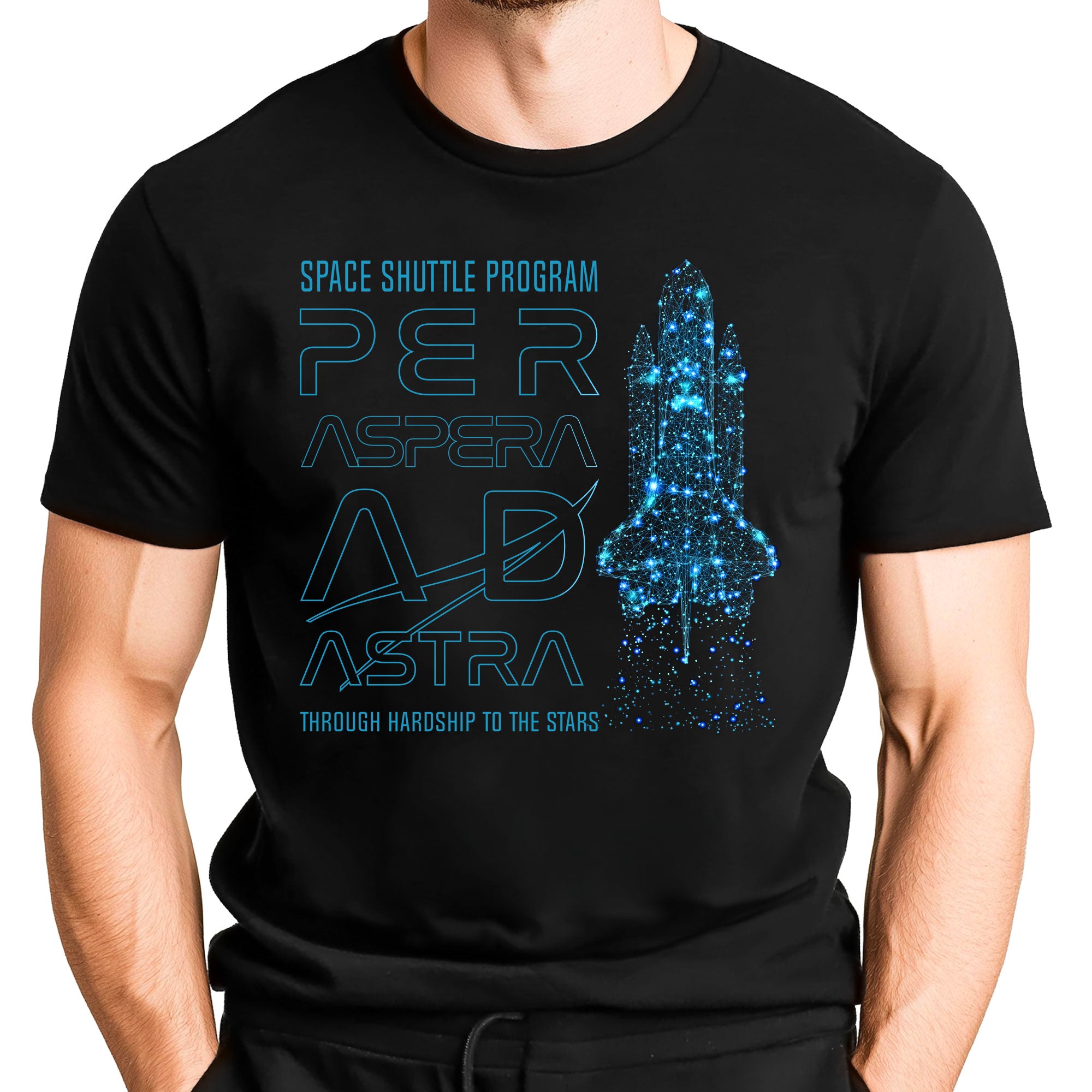 Nasa Space Shuttle Program Per Aspera Ad Astra T-Shirt