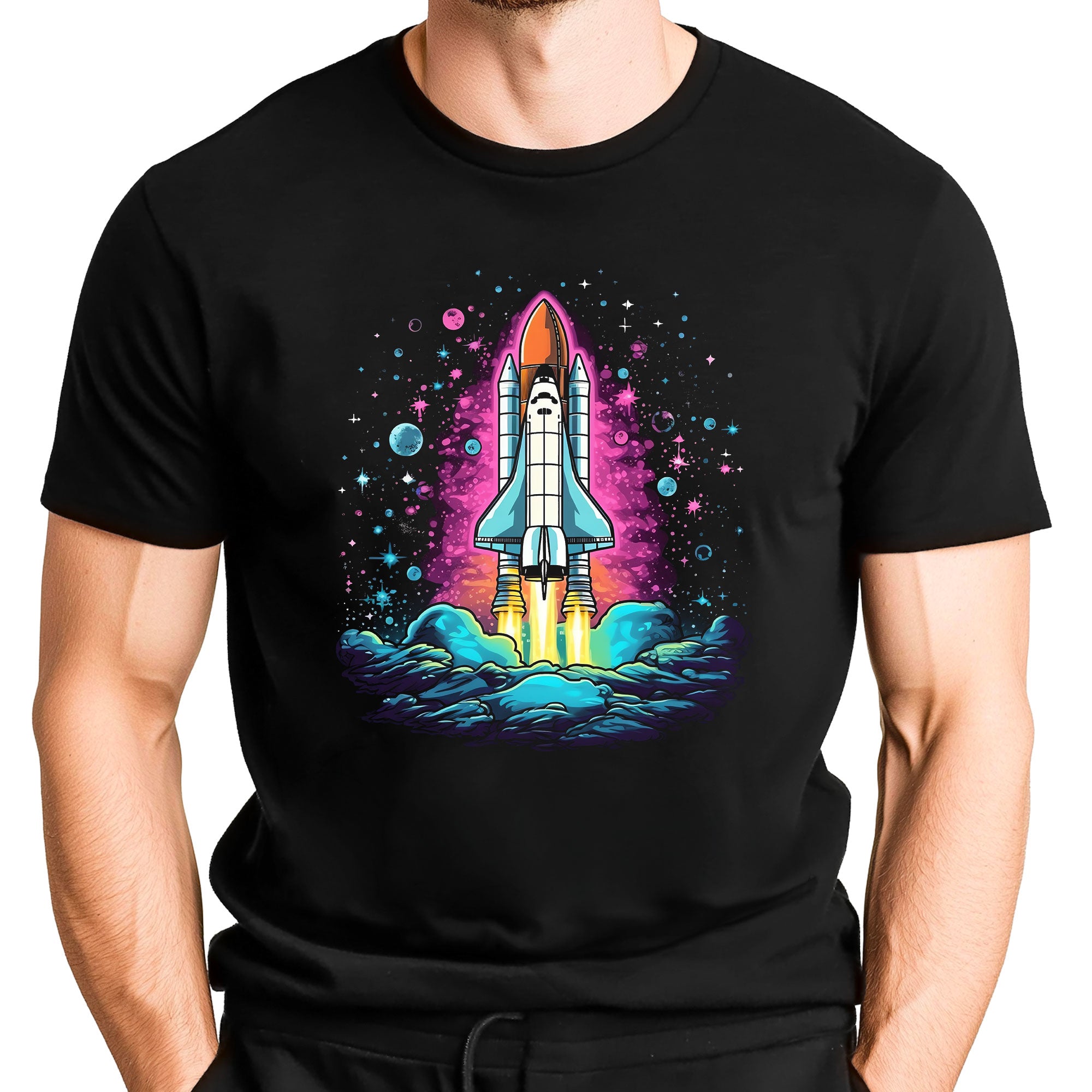 NASA Space Shuttle Color Blast Off Adult Shirt