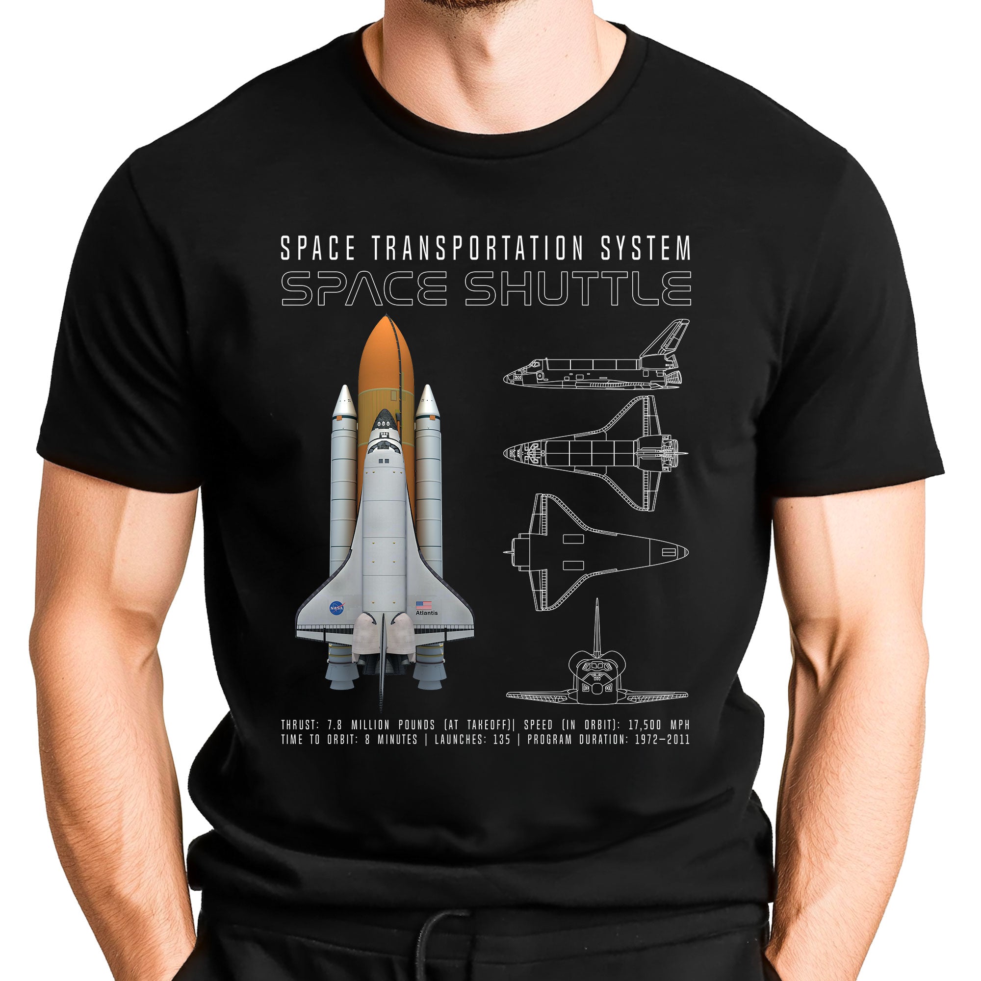 NASA Space Shuttle Schematic T-Shirt