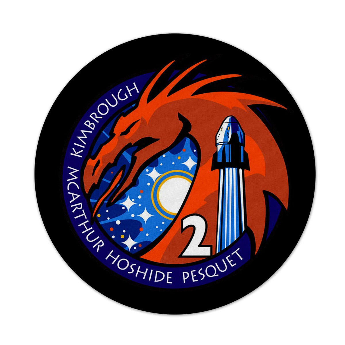 Crew-2 Mission Patch 7.5 Round Mousepad 1/4 Thick