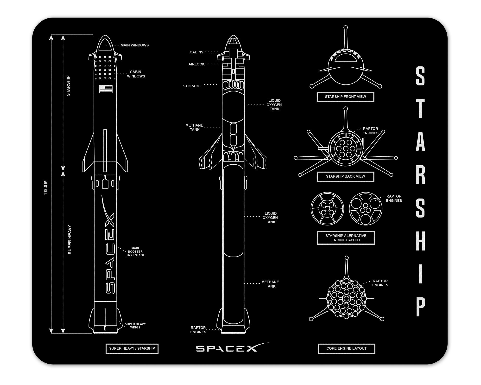 Starship Blueprint 1/8