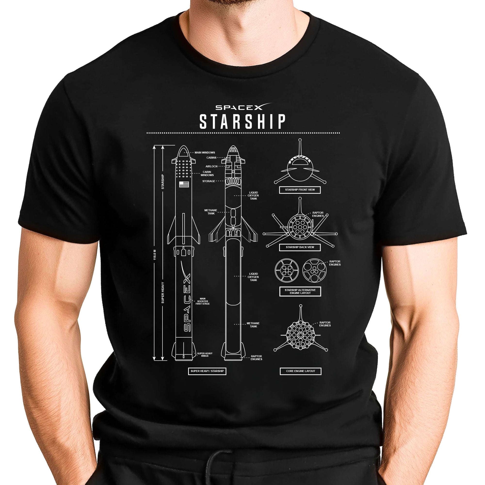 SpaceX Starship Blueprint Shirt