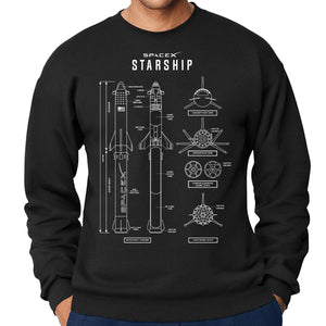 Starship Vehicle Schematic Crewneck Sweatshirt
