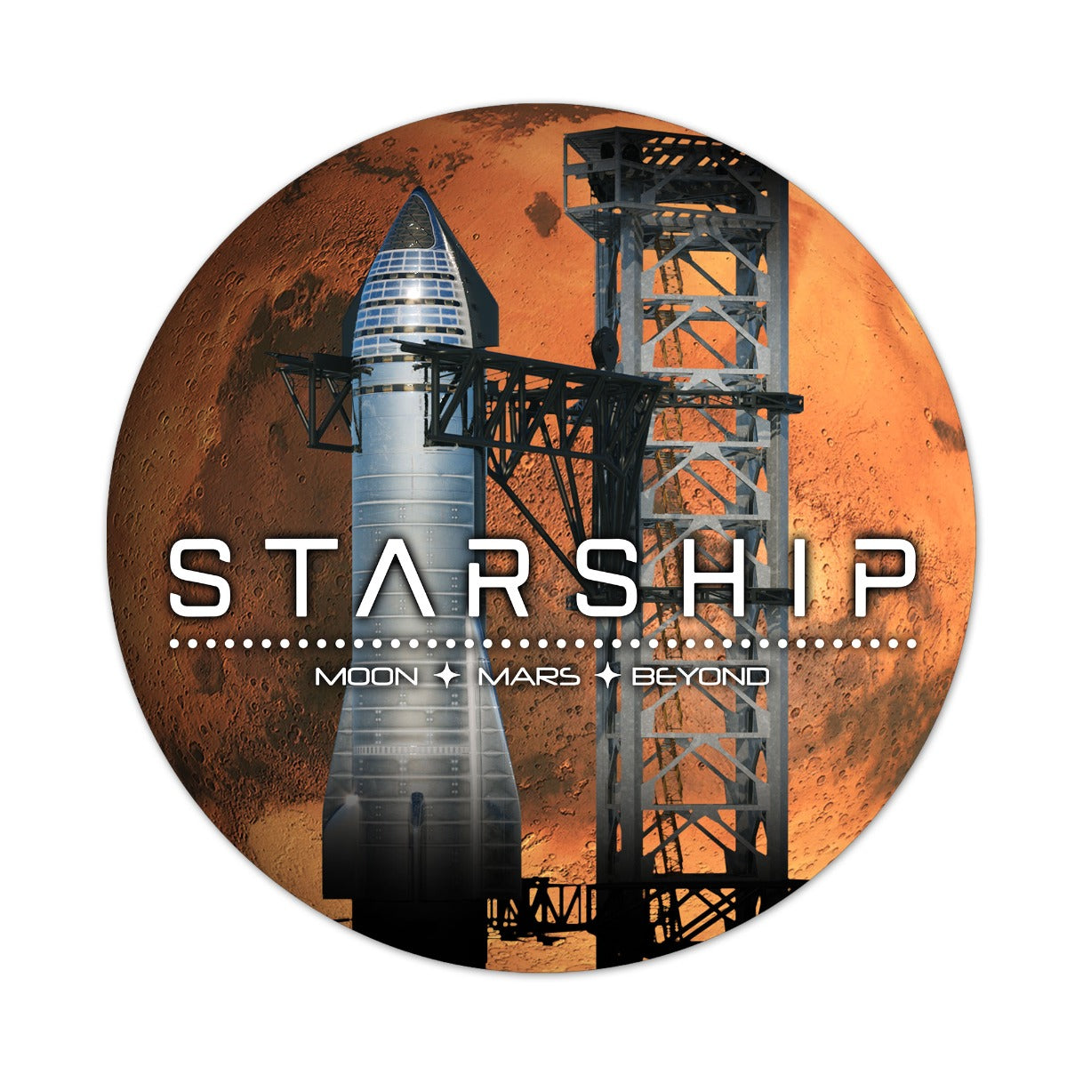 Starship Mars Round 7.5 Inch Mouse Pad 1/4 Inch Thickness