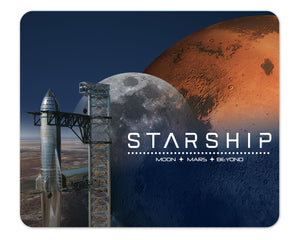 Starship Starbase Moon Mars Beyond Mouse Pad 1/4  Inch Thick