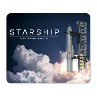 Starship Launch Moon Mars Beyond Mouse Pad 1/8 Thick