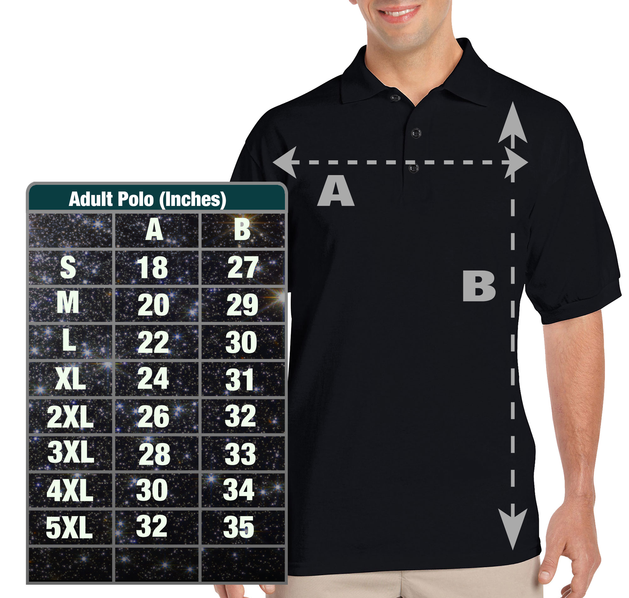 Adult Polo Size Guide